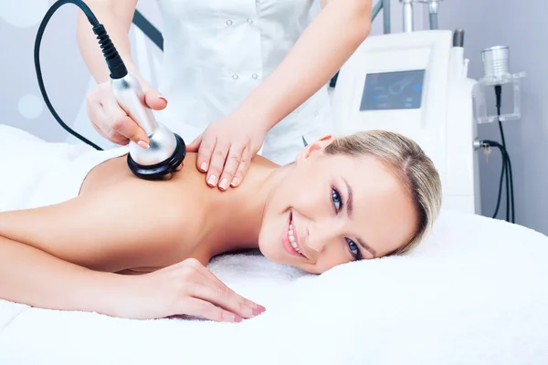 Woman getting rf lifting procedure — Stock Photo, Image