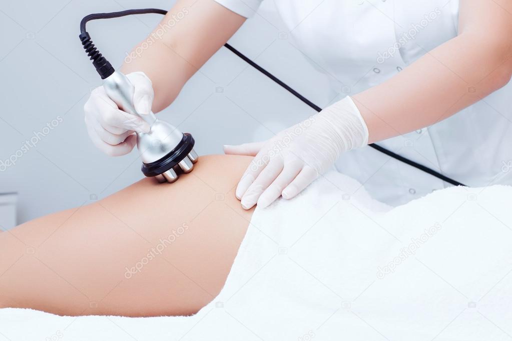 woman getting rf lifting procedure