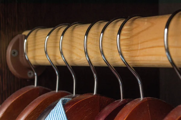 Wooden Hangers Closet — Stock Photo, Image