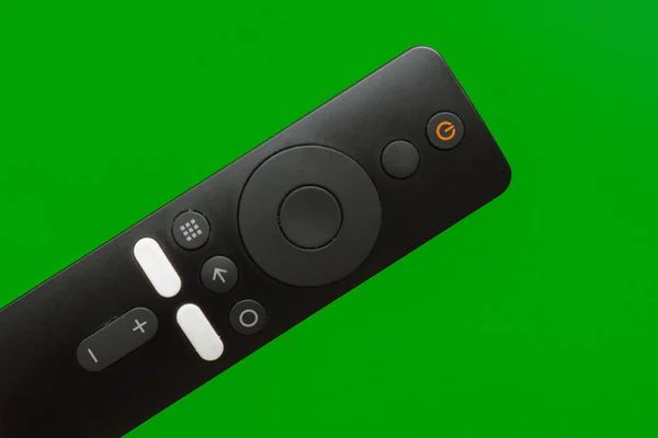 Set Top Box Infrared Remote Control Green Background — Stock Photo, Image