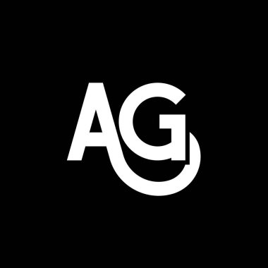 AG Harf Logosu Tasarımı. Baş harfler AG logo simgesi. Soyut harf AG A G minimal logo tasarım şablonu. Siyah renkli bir G harfi tasarım vektörü. ag logosu