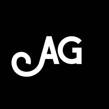 AG Harf Logosu Tasarımı. Baş harfler AG logo simgesi. Soyut harf AG A G minimal logo tasarım şablonu. Siyah renkli bir G harfi tasarım vektörü. ag logosu