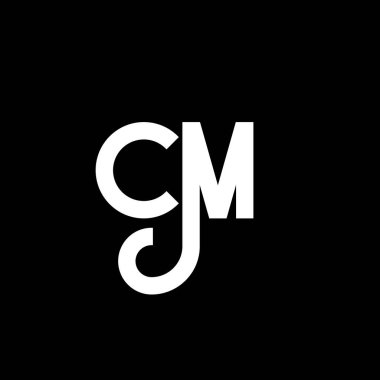 Siyah arkaplanda CM harf logosu tasarımı. CM yaratıcı harflerin baş harfleri logo kavramı. cm harfli tasarım. Siyah arkaplanda CM beyaz harf tasarımı. C M, c m logosu