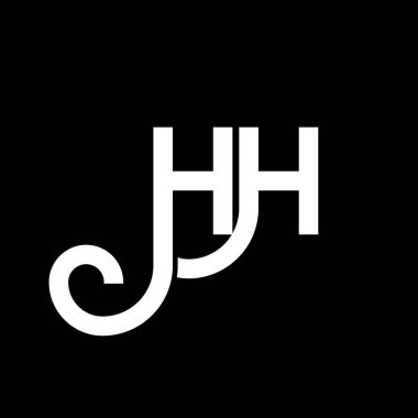 Siyah arka planda HH harf logosu tasarımı. Yaratıcı harflerin baş harfleri logo konsepti. Mektup tasarımı. Siyah arkaplanda HH beyaz harf tasarımı. H, H H logosu