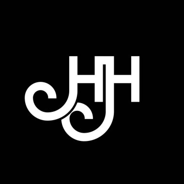 Siyah arka planda HH harf logosu tasarımı. Yaratıcı harflerin baş harfleri logo konsepti. Mektup tasarımı. Siyah arkaplanda HH beyaz harf tasarımı. H, H H logosu