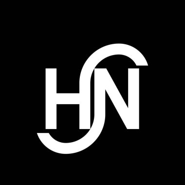 Siyah arka planda HN harf logosu tasarımı. HN yaratıcı harflerin baş harfleri logo kavramı. Hn harf tasarımı. Siyah arkaplanda HN beyaz harf tasarımı. H N, n logosu