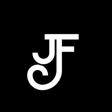 JF letter logo design on black background. JF creative initials letter logo concept. jf letter design. JF white letter design on black background. J F, j f logo vector
