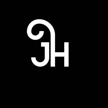 Siyah arka planda JH harf logosu tasarımı. JH yaratıcı harflerin baş harfleri logo kavramı. JH mektup tasarımı. Siyah arkaplanda JH beyaz harf tasarımı. J H, j h logosu