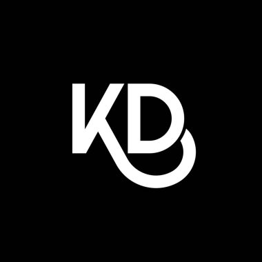 Siyah arkaplanda KD harfi logo tasarımı. KD yaratıcı harflerin baş harfleri logo kavramı. KD harf tasarımı. Siyah arkaplanda KD beyaz harf tasarımı. K D, k d logosu