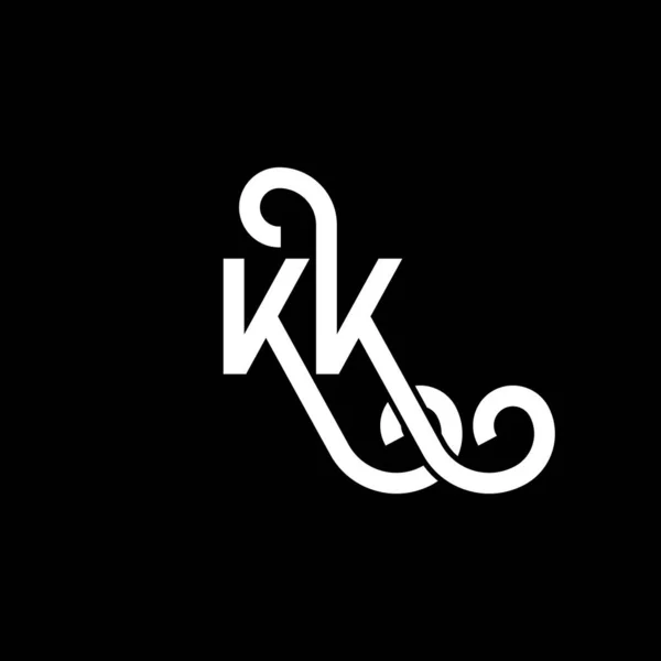 Harfi Logo Tasarımı Siyah Arka Planda Yaratıcı Harflerin Baş Harfleri — Stok Vektör