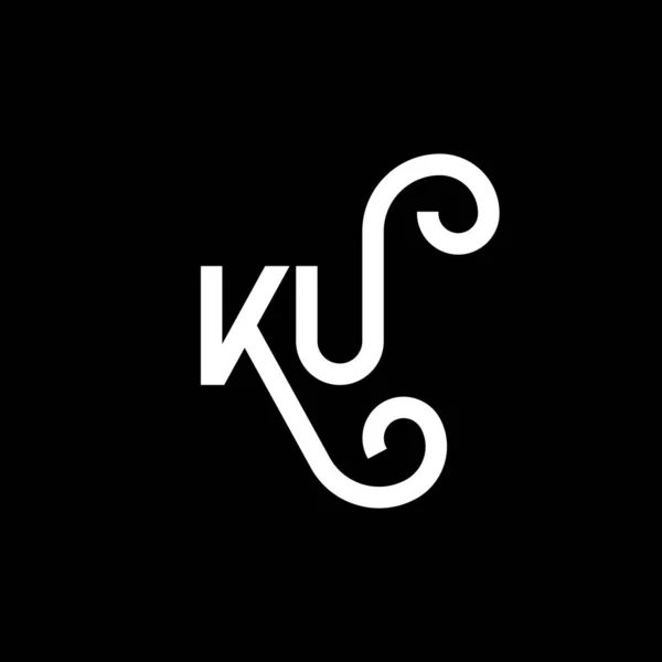 Desain Logo Huruf Pada Latar Belakang Hitam Kreatif Inisial Huruf - Stok Vektor