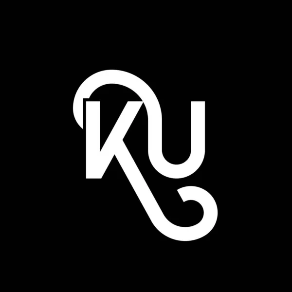 Desain Logo Huruf Pada Latar Belakang Hitam Kreatif Inisial Huruf - Stok Vektor