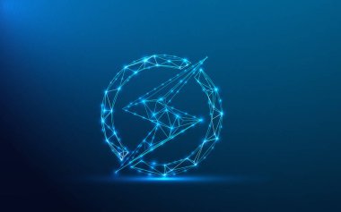 Fütürist Neon Şimşeği, Dijital Enerji Simgesi, Parlayan Elektrik Gücü, Siber Teknoloji Kıvılcımı, Yapay Zeka Sembolü