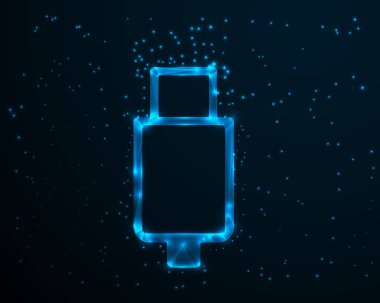 Teknoloji, Depolama ve Dijital Konsept için Düşük Poli Flaş Sürücü Biçimli USB Çubuk Hazırlama.