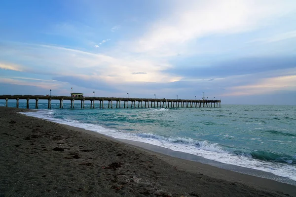 Pier Venice Florida Great Catching Sunsets Just Looking Gulf Mexico — Stock Photo, Image