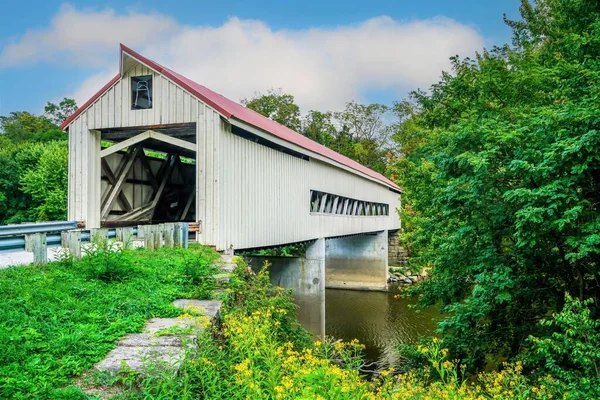 Mechanicsville Fedett Híd Austinburg Ohio Stock Kép