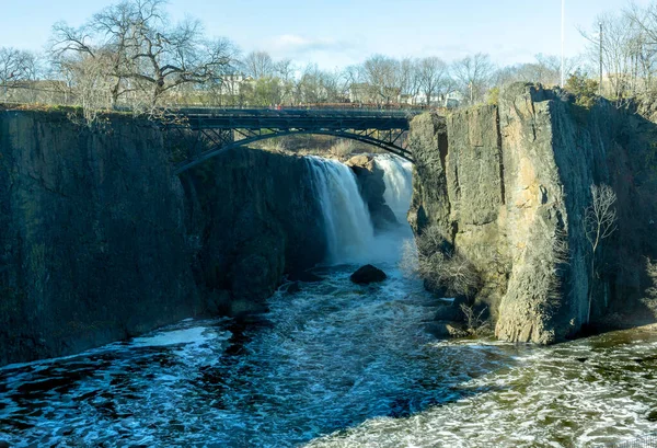 Paterson Usa December 2020 Landschap Van Great Falls Passaic River — Stockfoto