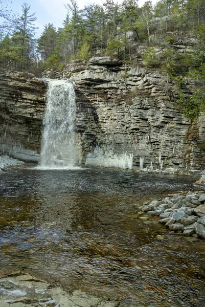 Kerhonkson Usa Dicembre 2020 Veduta Delle Awosting Falls Nel Minnewaska — Foto Stock