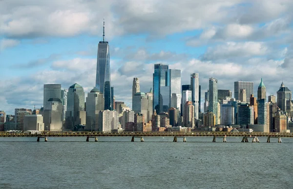 New York Usa Jan 2021 Landscape View Manhattan Westside Skyline — стоковое фото