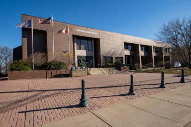 Middletown, NY - ABD - Mar 13, 2021: Orange County Devlet Üniversitesi 'nin Shepard Öğrenci Merkezi manzarası