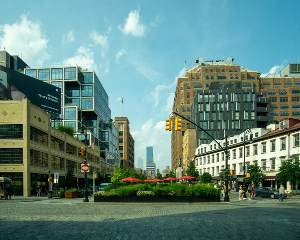 New York Usa Července 2021 Horizontální Pohled Veřejný Prostor Křižovatce — Stock fotografie