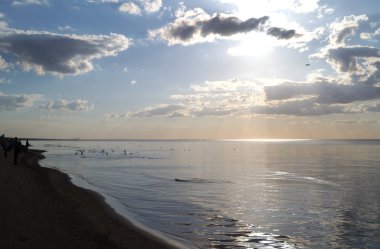 Jurmala, Letonya Baltık Denizi üzerinde bulutlar