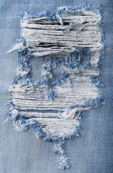 Calça jeans jeans azul rasgado — Fotografia de Stock