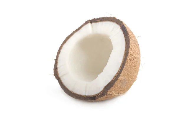 Hälften av kokos, isolerade — Stockfoto
