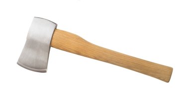 Small hand axe with wooden handle clipart
