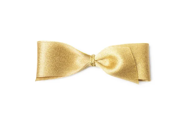 Gold Bow Isolated White Background — Stock Photo, Image