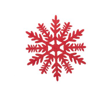 Beyaz arkaplanda kırmızı Noel kar taneleri