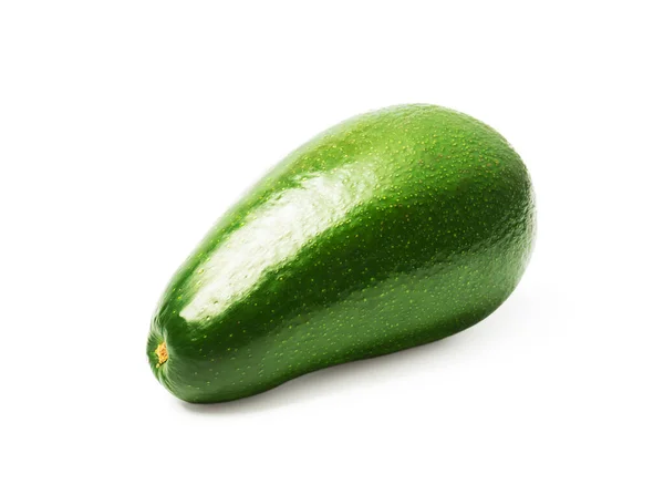 Reife Frische Grüne Avocado Isoliert Auf Weiß — Stockfoto