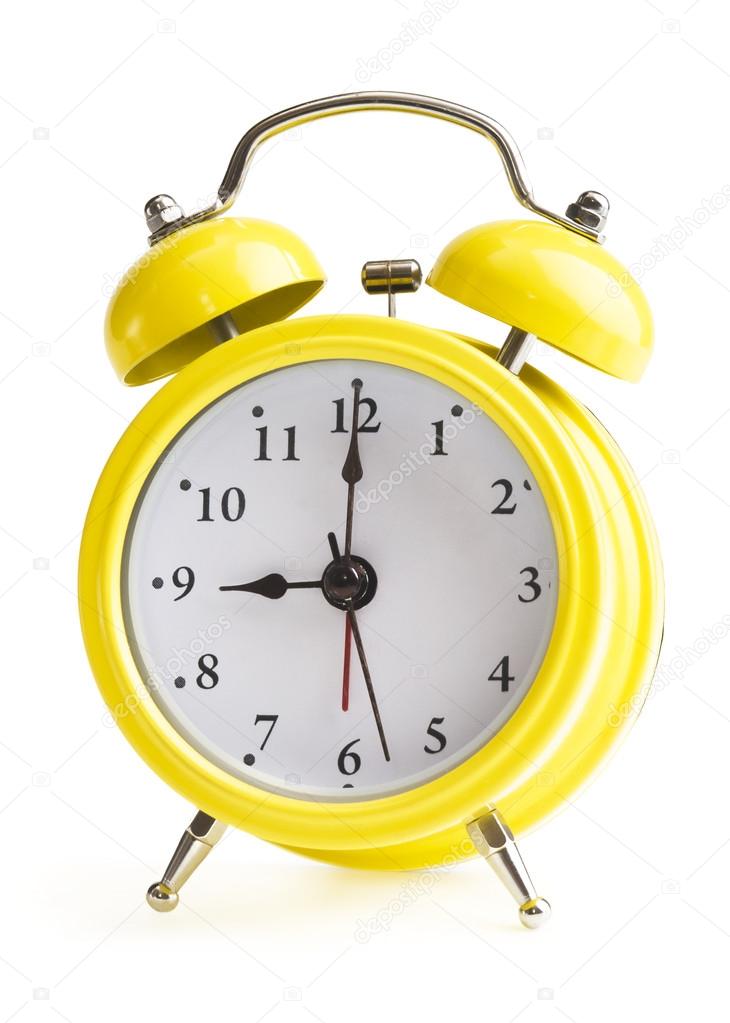 Nine o'clock on  alarm clock