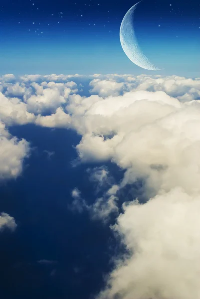 Sky, clouds and moon — Stock Photo, Image