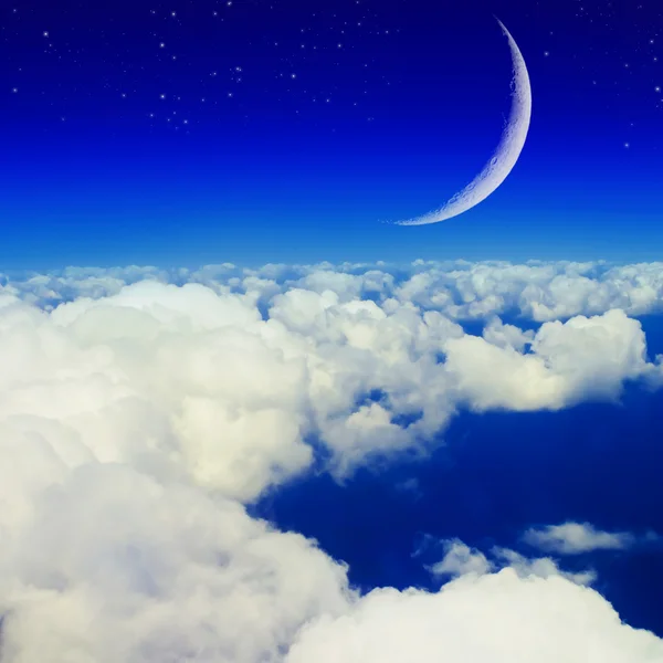 Sky, clouds and moon — Stock Photo, Image