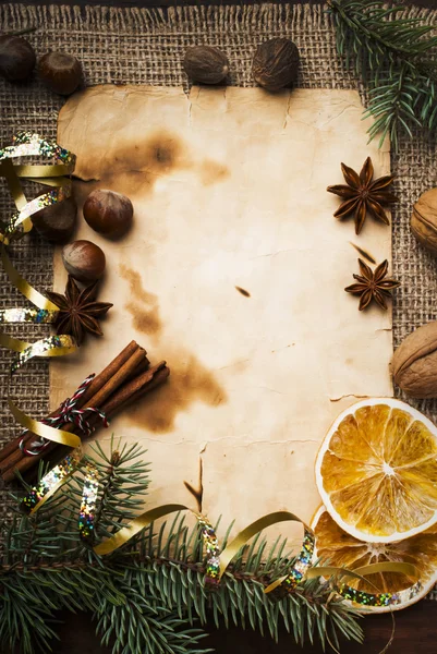 Fondo de Navidad con especias — Foto de Stock