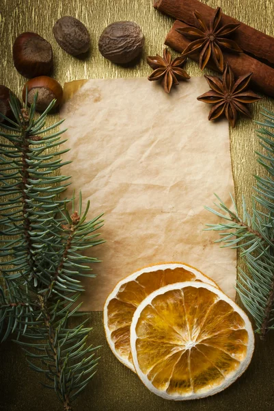 Christmas background with spices — Stock Photo, Image