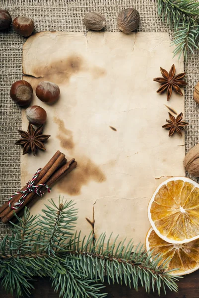 Christmas background with spices — Stock Photo, Image