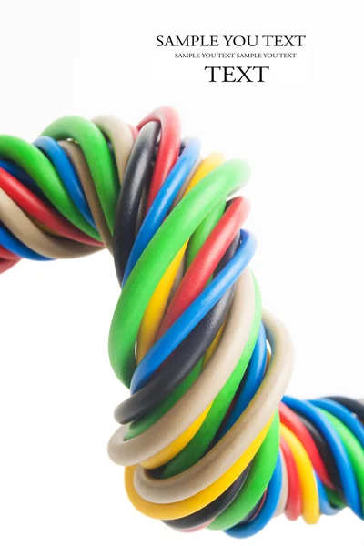 Красочный электрический кабель — стоковое фото