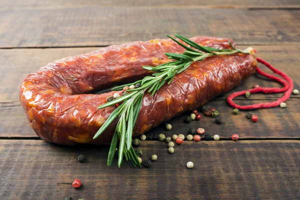 Smoked salami sausage — Stock Photo, Image