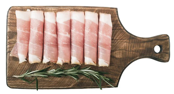 Warmgewalste plakjes ham met rozemarijn — Stockfoto