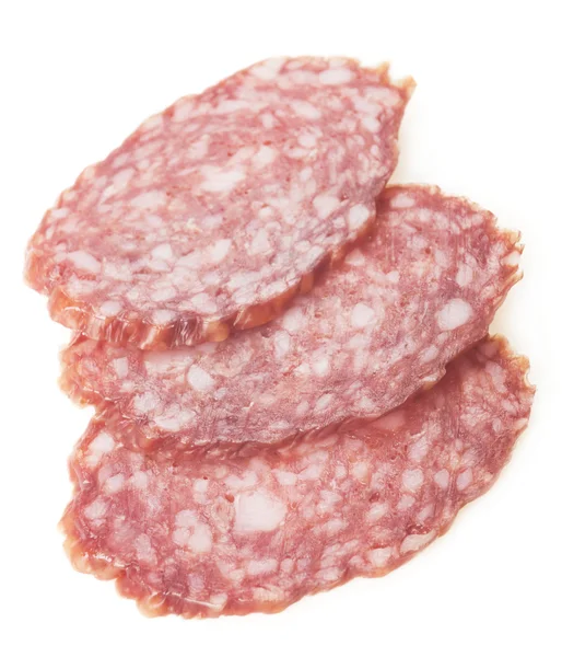 Segmenten van Italiaanse salami — Stockfoto