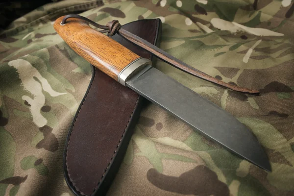 Hunting knife with scabbard — Stock Photo, Image