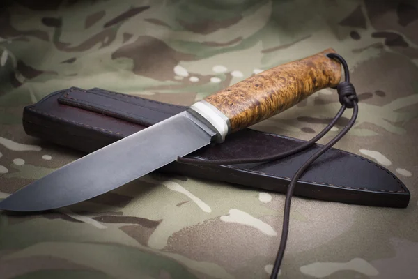 Hunting knife with scabbard — Stock Photo, Image