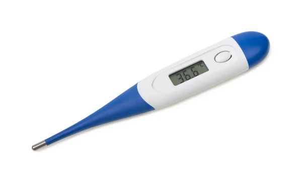 Digitale thermometer op een wit — Stockfoto