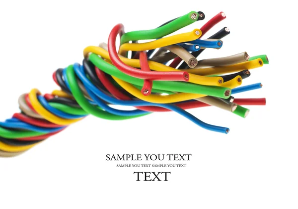 Kleurrijke elektrische kabels — Stockfoto