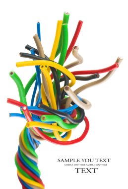 colorful electric cables clipart