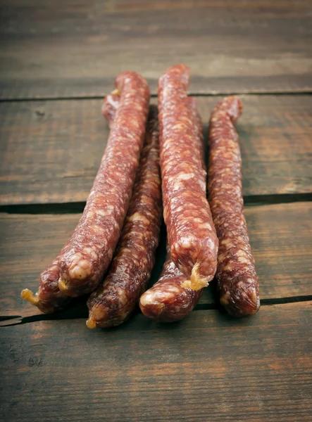 Gourmet dried sausages — Stock Photo, Image