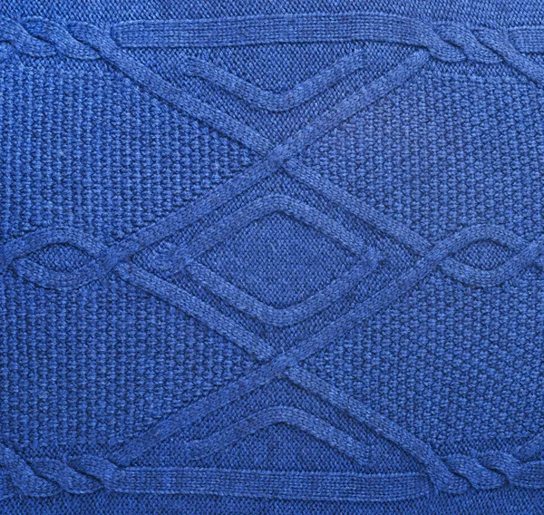 Blue Knitted Fabric Texture — Stock Photo, Image