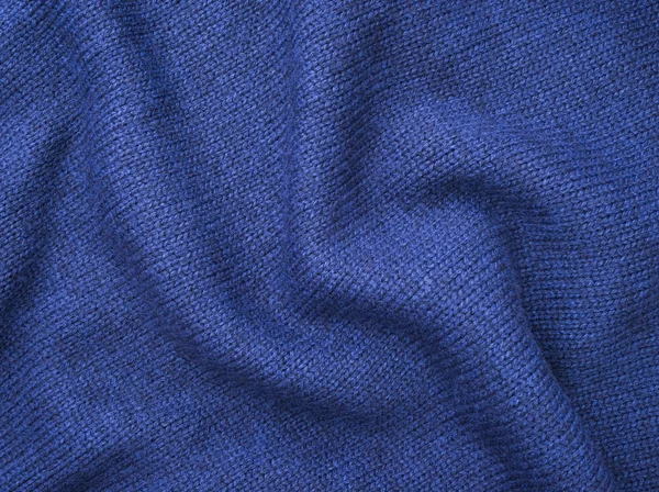 Textura de tejido de punto azul — Foto de Stock